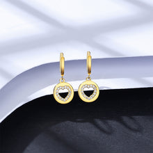 Load image into Gallery viewer, 925 Sterling Silver Plated Gold Fashion Simple Hollow Heart Geometric Earrings with Cubic Zirconia