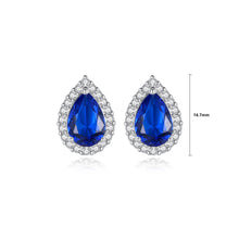 Load image into Gallery viewer, Fashion Brilliant Water Drop Shape Geometric Stud Earrings with Blue Cubic Zirconia