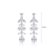 Load image into Gallery viewer, Fashion Temperament Geometric Floral Tassel Earrings with Cubic Zirconia