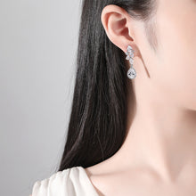 Load image into Gallery viewer, Fashion Elegant Floral Water Drop Tassel Earrings with Cubic Zirconia