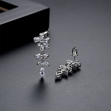 Load image into Gallery viewer, Fashion Simple Geometric Floral Tassel Earrings with Cubic Zirconia