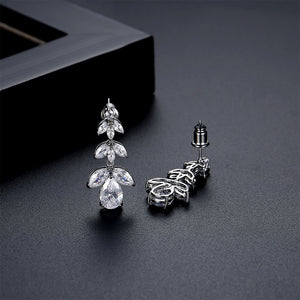 Fashion Simple Geometric Water Drop Tassel Earrings with Cubic Zirconia
