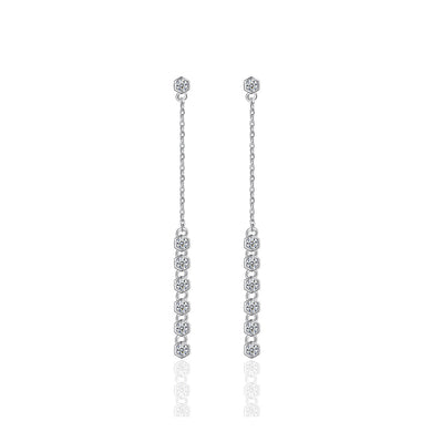 Simple Fashion Geometric Round Tassel Earrings with Cubic Zirconia