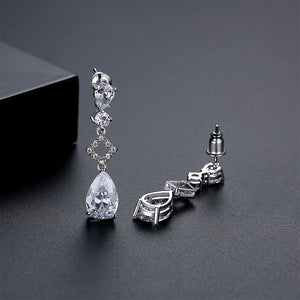 Fashion Elegant Geometric Tassel Earrings with Cubic Zirconia