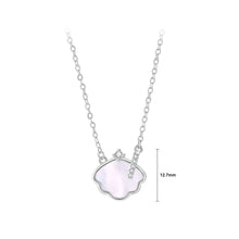Load image into Gallery viewer, 925 Sterling Silver Fashion Simple Shell Mother-of-Pearl Pendant with Cubic Zirconia and Necklace
