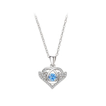 Load image into Gallery viewer, 925 Sterling Silver Fashion Romantic Heart Pendant with Cubic Zirconia and Necklace