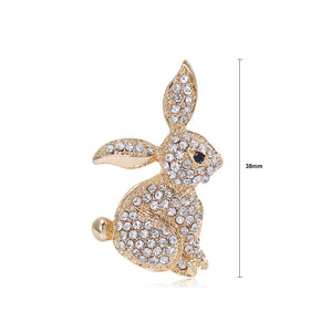 Brilliant Lovely Plated Gold Rabbit Brooch with Cubic Zirconia
