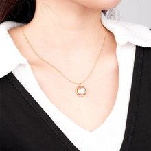 Load image into Gallery viewer, 925 Sterling Silver Plated Gold Simple Vintage Geometric Round Irregular Freshwater Pearl Pendant with Necklace