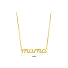 Load image into Gallery viewer, 925 Sterling Silver Plated Gold Fashion Simple Alphabet Mama Pendant with Necklace