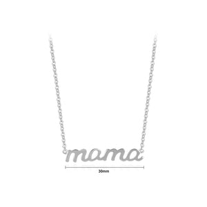925 Sterling Silver Fashion Simple Alphabet Mama Pendant with Necklace