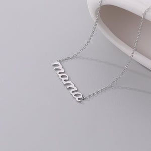 925 Sterling Silver Fashion Simple Alphabet Mama Pendant with Necklace