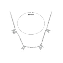 Load image into Gallery viewer, 925 Sterling Silver Fashion Simple Alphabet Mama Necklace with Cubic Zirconia