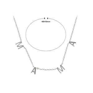 925 Sterling Silver Fashion Simple Alphabet Mama Necklace