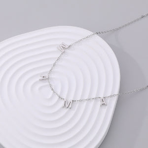 925 Sterling Silver Fashion Simple Alphabet Mama Necklace