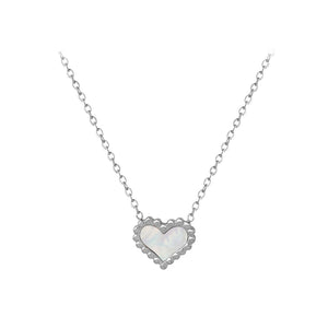 Fashion Simple 316L Stainless Steel Heart Shape Shell Pendant with Necklace