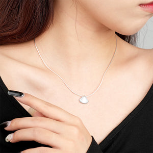 925 Sterling Silver Simple Fashion Shell Pendant with Necklace