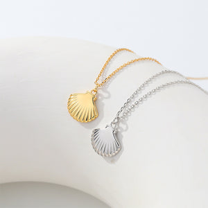 925 Sterling Silver Fashion Simple Shell Pendant with Necklace
