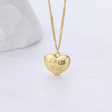 Load image into Gallery viewer, 925 Sterling Silver Plated Gold Fashion Romantic Love You Heart-shaped Pendant with Necklace