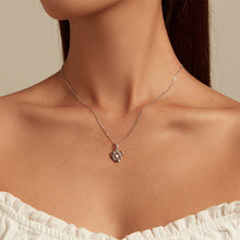 Load image into Gallery viewer, 925 Sterling Silver Fashion Romantic Hollow Rose Pendant with Cubic Zirconia and Necklace