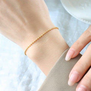 Simple Fashion Plated Gold Geometric Bead 316L Stainless Steel Bracelet
