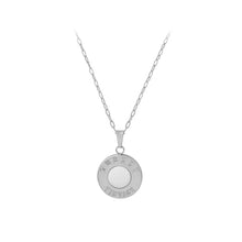 Load image into Gallery viewer, Simple Temperament 316L Stainless Steel English Alphabet Shell Geometric Round Pendant with Necklace