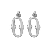 Load image into Gallery viewer, Simple and Personalized 316L Stainless Steel Hollow Oval Horseshoe Shape Geometric Stud Earrings