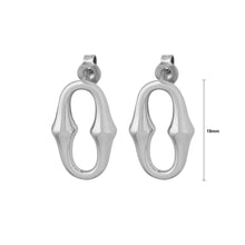 Load image into Gallery viewer, Simple and Personalized 316L Stainless Steel Hollow Oval Horseshoe Shape Geometric Stud Earrings