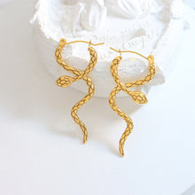 Load image into Gallery viewer, Fashion Personality Plated Gold 316L Stainless Steel Snake Earrings