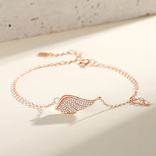 Load image into Gallery viewer, 925 Sterling Silver Plated Rose Gold Fashion Simple Angel Wings Bracelet with Cubic Zirconia