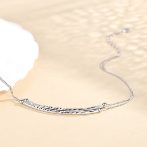 925 Sterling Silver Simple Fashion Double Curved Geometric Anklet