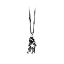 Load image into Gallery viewer, 925 Sterling Silver Fashion Personality Reaching Star Astronaut Couple Pendant with Necklace For Men