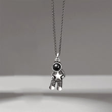 Load image into Gallery viewer, 925 Sterling Silver Fashion Personality Reaching Star Astronaut Couple Pendant with Necklace For Men