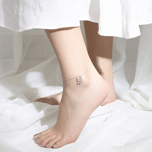 925 Sterling Silver Simple and Fashion Ruyi Lock Anklet