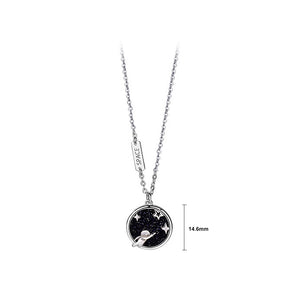 925 Sterling Silver Fashion Personality Star Astronaut Couple Pendant with Necklace For Men