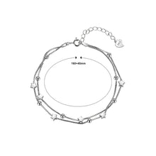 Load image into Gallery viewer, 925 Sterling Silver Simple Temperament Star Double Layer Bracelet