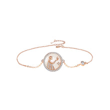 Load image into Gallery viewer, 925 Sterling Silver Plated Rose Gold Fashion Temperament Twelve Constellation Virgo Geometric Bracelet with Cubic Zirconia