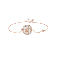 Load image into Gallery viewer, 925 Sterling Silver Plated Rose Gold Fashion Temperament Twelve Constellation Libra Geometric Bracelet with Cubic Zirconia