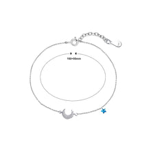 Load image into Gallery viewer, 925 Sterling Silver Fashion Simple Moon Star Bracelet with Cubic Zirconia