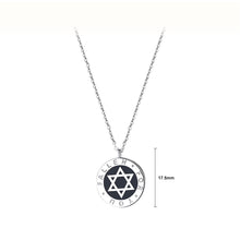 Load image into Gallery viewer, 925 Sterling Silver Fashion Personality Six-pointed Star Geometric Round Couple Pendant with Necklace For Men