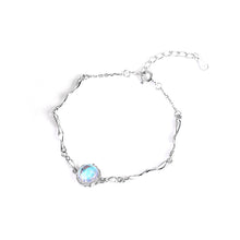 Load image into Gallery viewer, 925 Sterling Silver Fashion Temperament Geometric Round Moonstone Bracelet