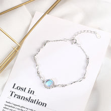 Load image into Gallery viewer, 925 Sterling Silver Fashion Temperament Geometric Round Moonstone Bracelet