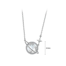 Load image into Gallery viewer, 925 Sterling Silver Fashion Creative Planet Pendant with Cubic Zirconia and Necklace