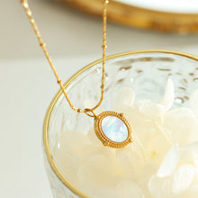 Load image into Gallery viewer, Fashion Simple Plated Gold 316L Stainless Steel Geometric Oval Shell Pendant with Necklace
