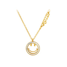 Load image into Gallery viewer, Simple and Cute Plated Gold 316L Stainless Steel Hollow Smile Geometric Pendant with Necklace