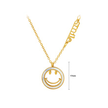 Load image into Gallery viewer, Simple and Cute Plated Gold 316L Stainless Steel Hollow Smile Geometric Pendant with Necklace