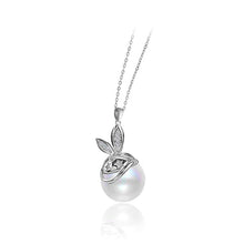 Load image into Gallery viewer, 925 Sterling Silver Fashion Simple Rabbit Imitation Pearl Pendant with Cubic Zirconia and Necklace