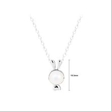 Load image into Gallery viewer, 925 Sterling Silver Simple Cute Rabbit Pendant with Freshwater Pearl and Necklace