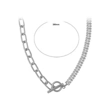 Load image into Gallery viewer, Fashion Personalized 316L Stainless Steel Geometric Cubic Zirconia Splicing Chain Necklace