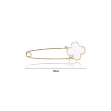 Load image into Gallery viewer, Simple Fashion Plated Gold Four-leafed Clover Paper Clip Brooch