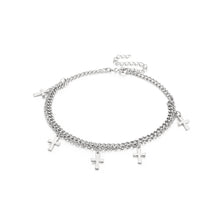 Load image into Gallery viewer, Fashion Simple 316L Stainless Steel Cross Double Layer Anklet